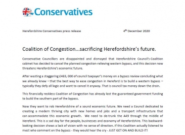 Herefordshire Conservatives press release